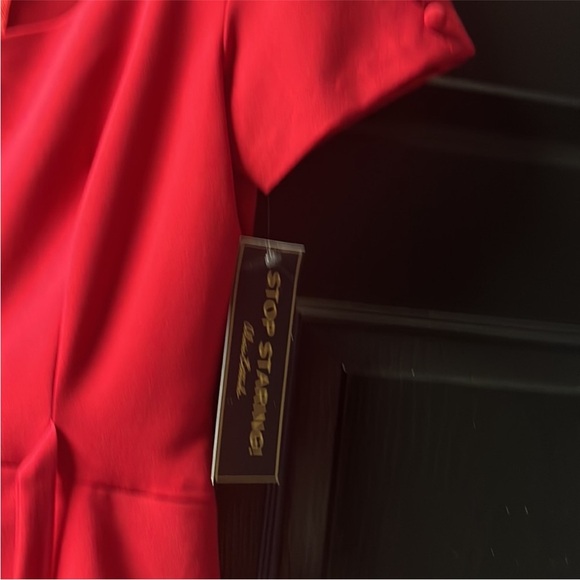 🆕 Stop Staring Faith red peplum vintage retro pinupp midi wiggle dress - Picture 7 of 14